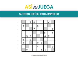 Sudoku difícil para imprimir